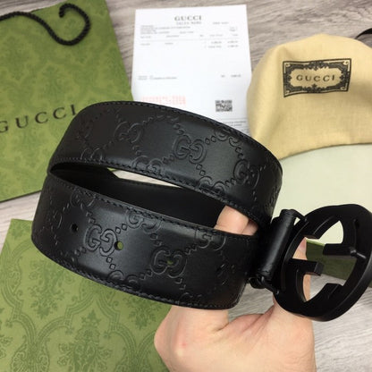 Gucci Guccissima Leather with GG Belt Black