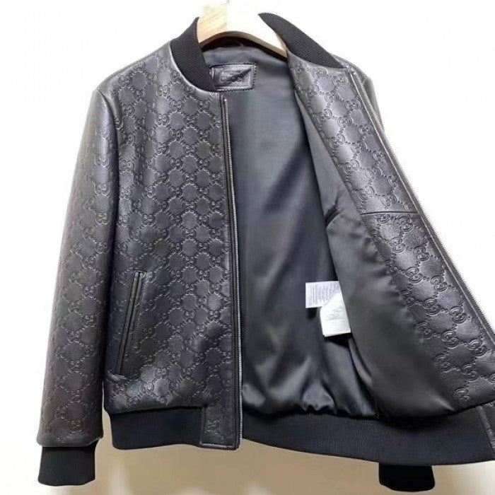 Gucci GG leather bomber jacket أ½673925