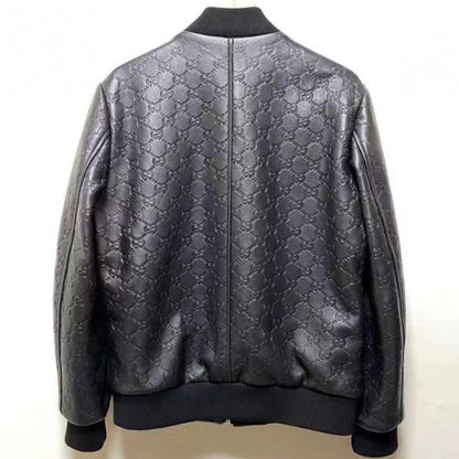 Gucci GG leather bomber jacket أ½673925