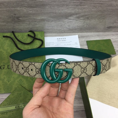 Gucci Women GG Marmont thin belt ý414516 Green