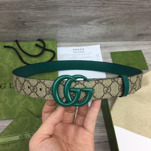 Gucci Women GG Marmont thin belt ý414516 Green