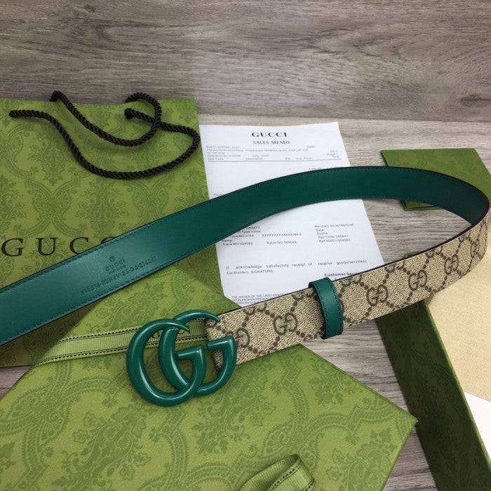 Gucci Women GG Marmont thin belt ý414516 Green