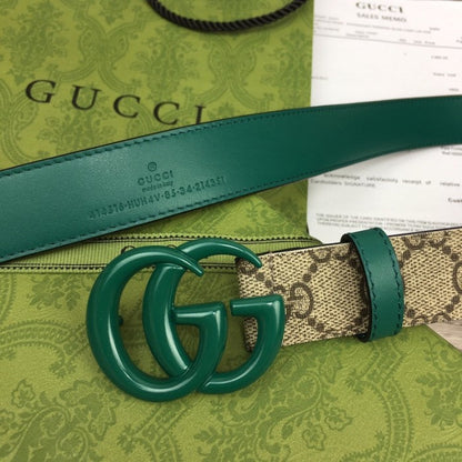 Gucci Women GG Marmont thin belt ý414516 Green