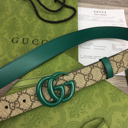 Gucci Women GG Marmont thin belt ý414516 Green