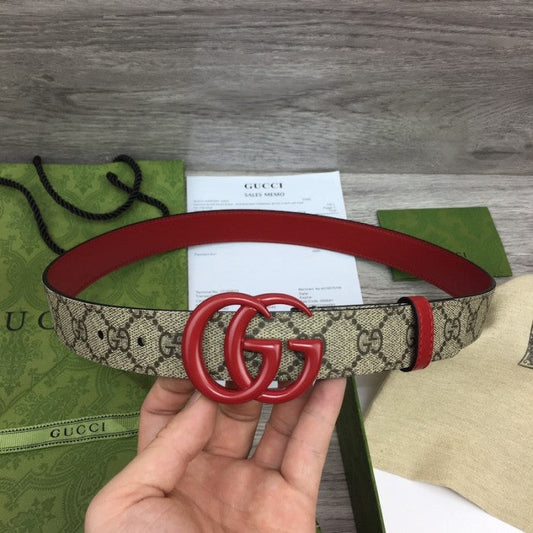 Gucci Women GG Marmont thin belt ý414516 Red