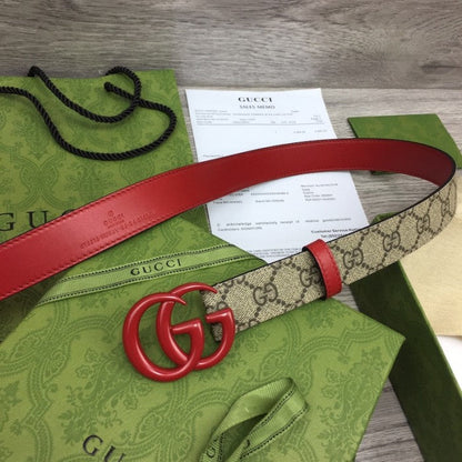 Gucci Women GG Marmont thin belt ý414516 Red