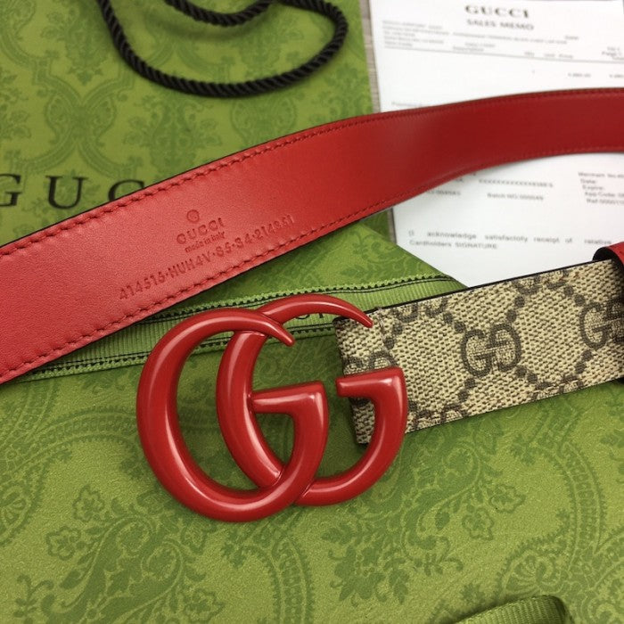 Gucci Women GG Marmont thin belt ý414516 Red