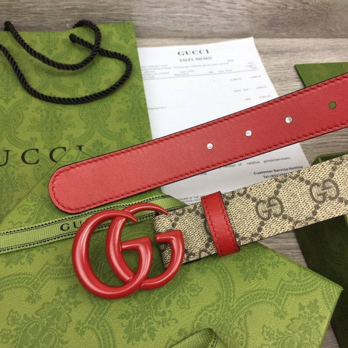 Gucci Women GG Marmont thin belt ý414516 Red