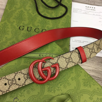 Gucci Women GG Marmont thin belt ý414516 Red