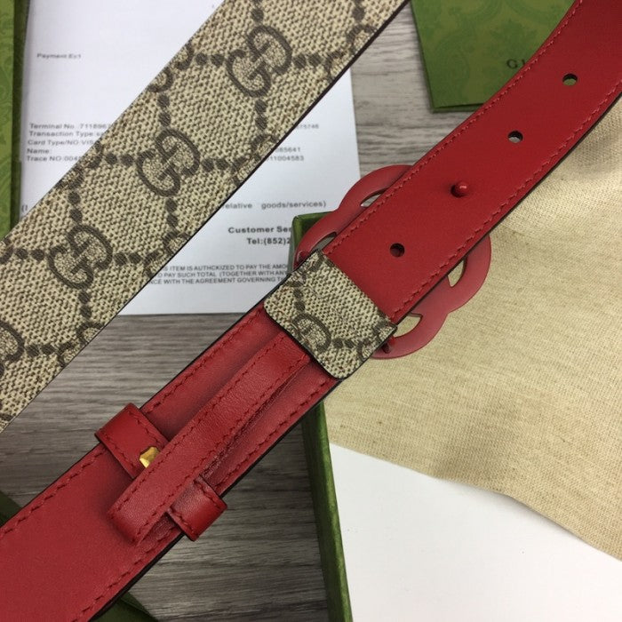 Gucci Women GG Marmont thin belt ý414516 Red