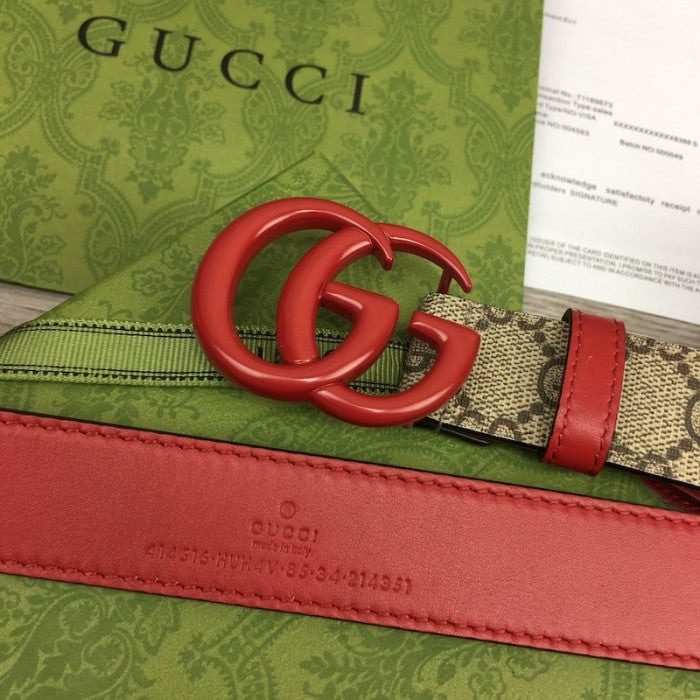 Gucci Women GG Marmont thin belt ý414516 Red