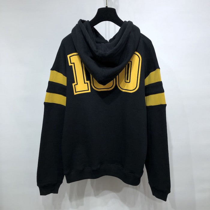 Gucci 100 cotton hoodies black / yellow