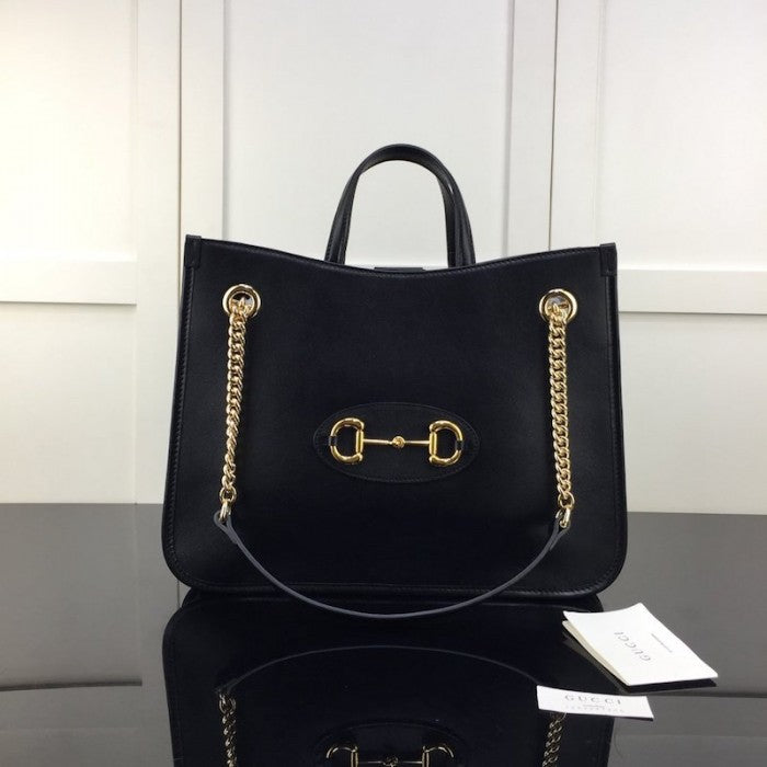 Gucci 1955 Horsebit Large Tote Bag Black