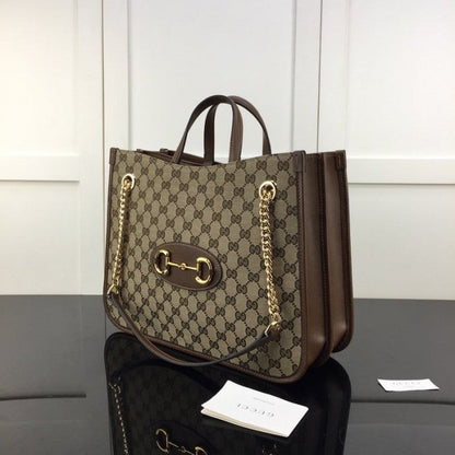 Gucci 1955 Horsebit Large Tote Bag Brown