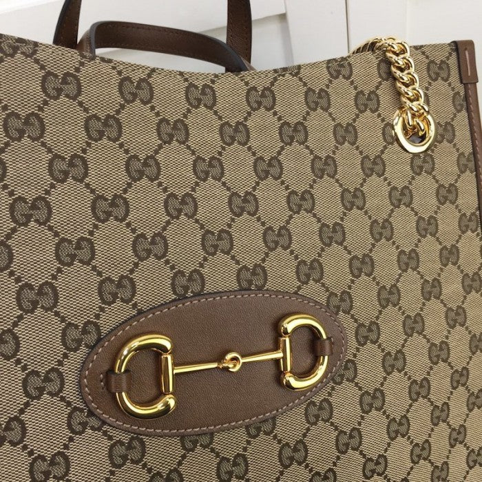 Gucci 1955 Horsebit Large Tote Bag Brown