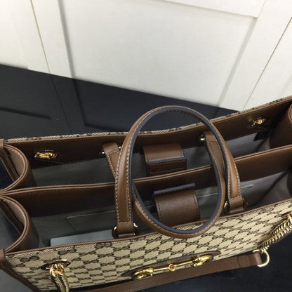 Gucci 1955 Horsebit Large Tote Bag Brown