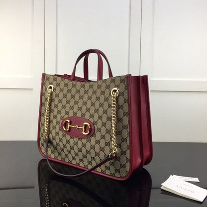 Gucci 1955 Horsebit Large Tote Bag Red