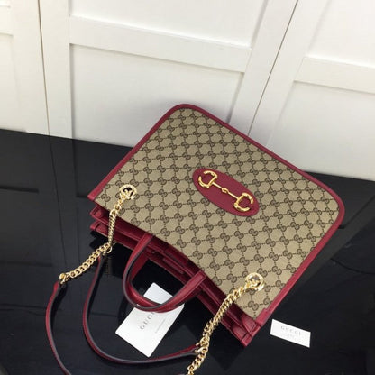 Gucci 1955 Horsebit Large Tote Bag Red