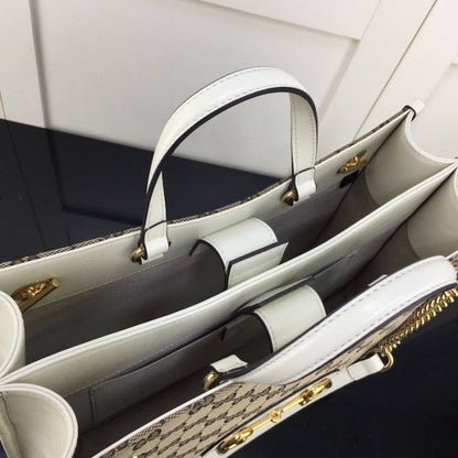 Gucci 1955 Horsebit Large Tote Bag White