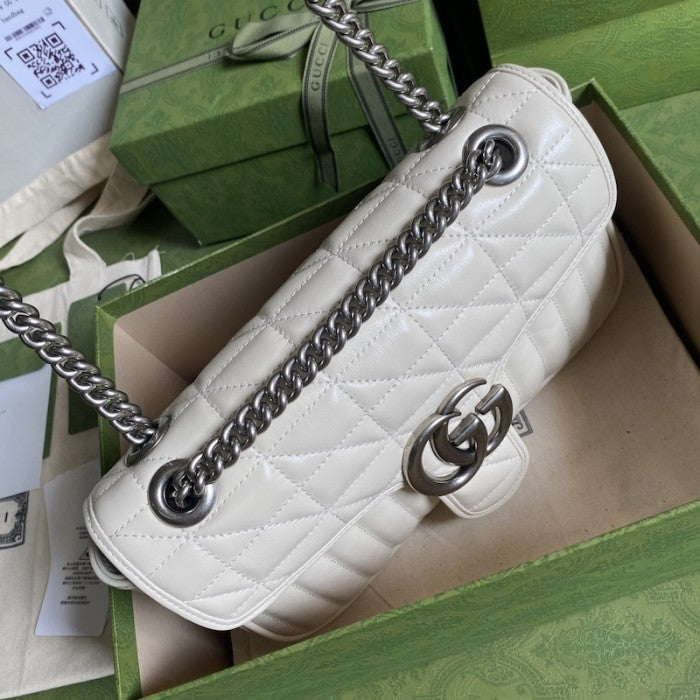 Gucci 2017 Re-Edition GG Marmont bag White 443497