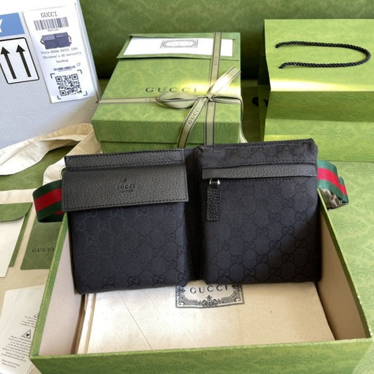 Gucci Original gg canvas belt bag 28566 Black