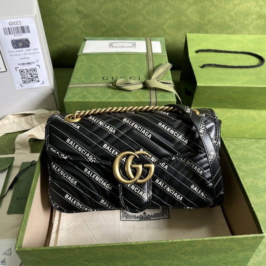 Gucci x Balenciaga The Hacker Project small GG Marmont bag Black