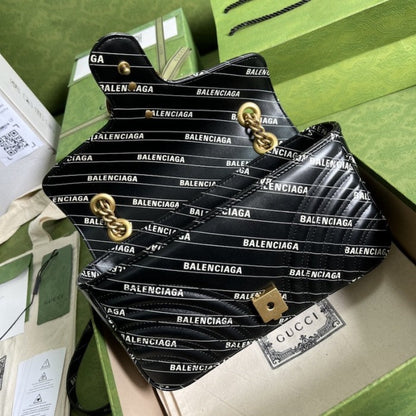 Gucci x Balenciaga The Hacker Project small GG Marmont bag Black