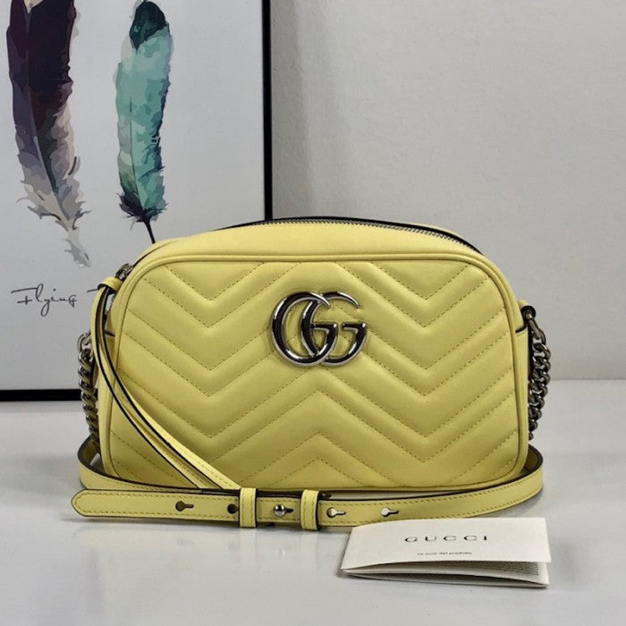 Gucci GG Marmont Small Matelasse Shoulder Bag Yellow 447632