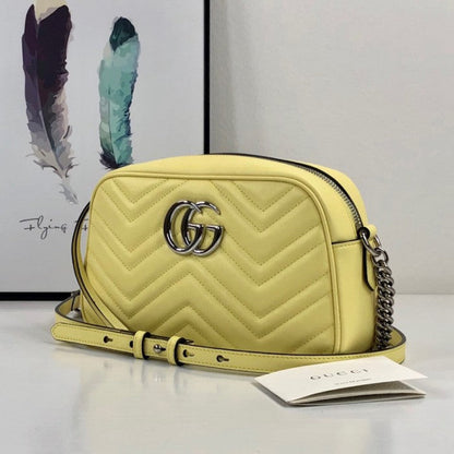 Gucci GG Marmont Small Matelasse Shoulder Bag Yellow 447632