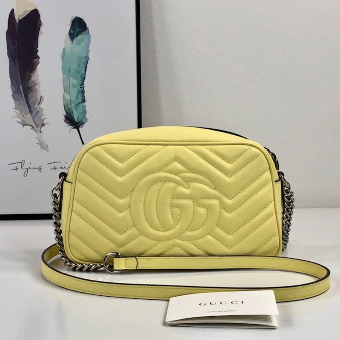 Gucci GG Marmont Small Matelasse Shoulder Bag Yellow 447632