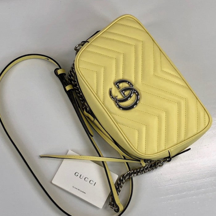 Gucci GG Marmont Small Matelasse Shoulder Bag Yellow 447632