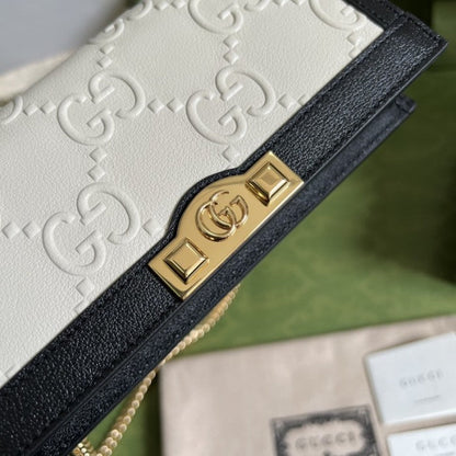 Gucci GG wallet with chain ý676155 White/Black