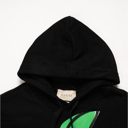 Gucci Hooded sweatshirt with GG apple print Black