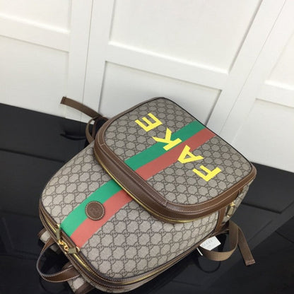 Gucci 'Fake/Not' print medium backpack 636654