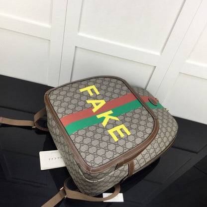 Gucci 'Fake/Not' print medium backpack 636654