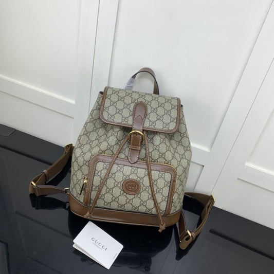 Gucci Backpack with Interlocking G ý674147 Brown