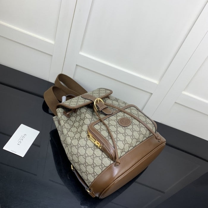 Gucci Backpack with Interlocking G ý674147 Brown