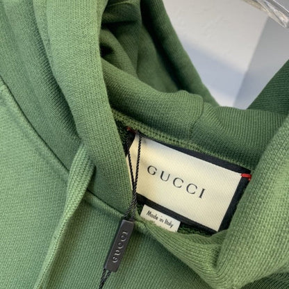 Gucci Cotton jersey hooded sweatshirt Green