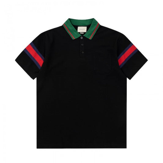 Gucci Cotton jersey polo shirt أ½with web 713997 Black