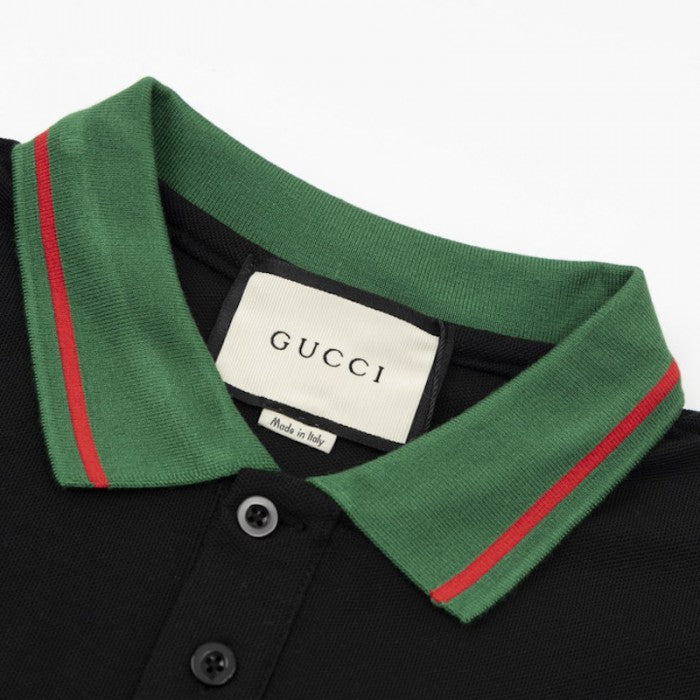 Gucci Cotton jersey polo shirt أ½with web 713997 Black