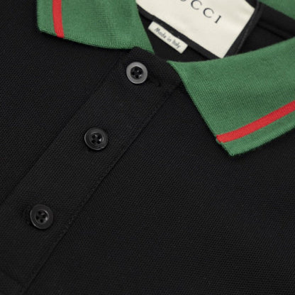 Gucci Cotton jersey polo shirt أ½with web 713997 Black