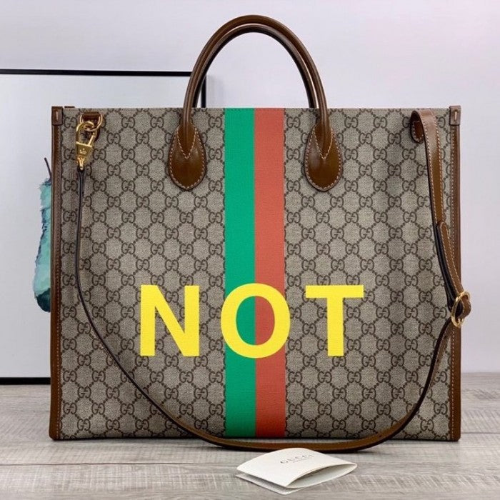 Gucci 'Fake/Not' print large tote bag ý630353