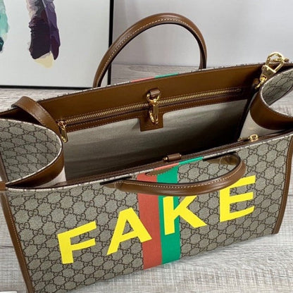 Gucci 'Fake/Not' print large tote bag ý630353