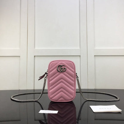 Gucci GG Marmont matelassé mini bag Pink