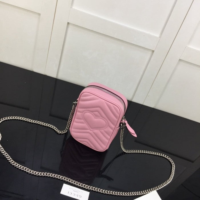 Gucci GG Marmont matelassé mini bag Pink