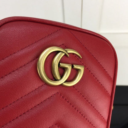 Gucci GG Marmont matelassé mini bag Red