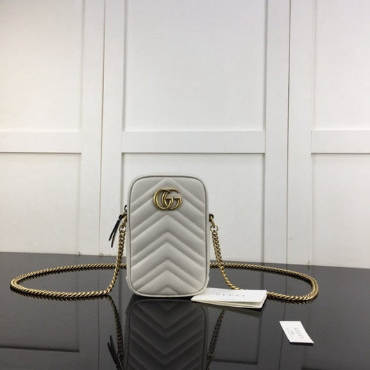 Gucci GG Marmont matelassé mini bag white