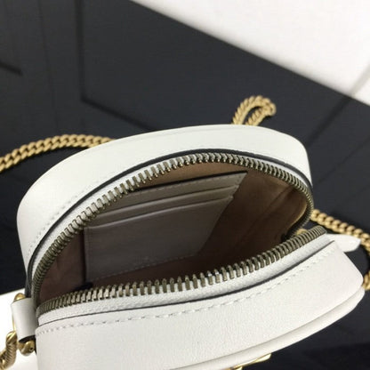 Gucci GG Marmont matelassé mini bag white