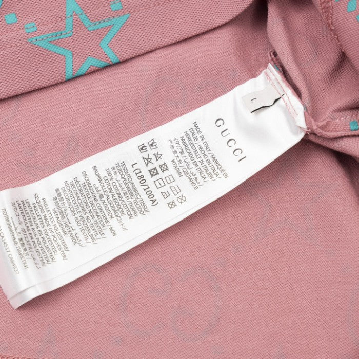 Gucci GG and stars stretch cotton polo Pink