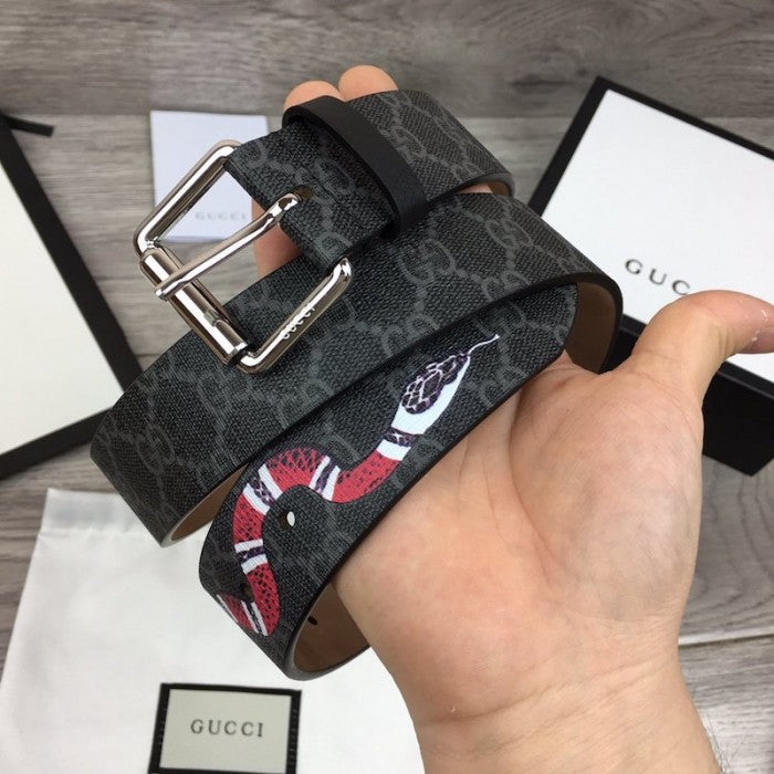 Gucci GG belt with Kingsnake print Black